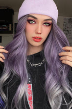 Cargar imagen en el visor de la galería, Elegant Wave Full Machine Synthetic Wigs in Purple 26&#39;&#39;
