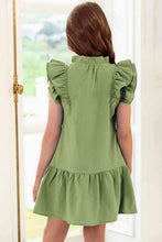 Load image into Gallery viewer, Tie Neck Flutter Sleeve Dress
