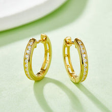 Load image into Gallery viewer, Moissanite 925 Sterling Silver Huggie Earrings
