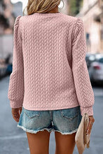Load image into Gallery viewer, Texture Round Neck Long Sleeve Sweatshirt
