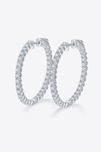 Load image into Gallery viewer, Platinum-Plated Moissanite Huggie Earrings
