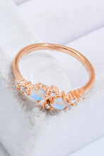 Load image into Gallery viewer, Natural Moonstone and Zircon Open Ring
