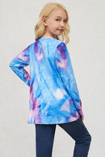 Load image into Gallery viewer, Girls Tie-Dye Twist Front Long Sleeve Top
