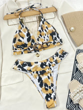 Cargar imagen en el visor de la galería, Animal Print Halter Neck Bikini Set
