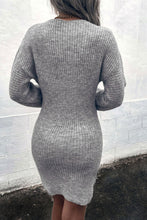 Cargar imagen en el visor de la galería, Ribbed Long Sleeve Sweater Dress
