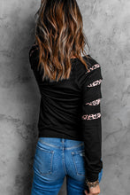 Load image into Gallery viewer, Letter Graphic Leopard Patch Sweatshirt
