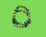 Pulseras multicolores verdes AMOR, AMBICIÓN Y DINERO
