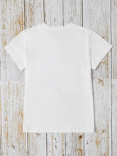 Cargar imagen en el visor de la galería, Letter Graphic Round Neck Short Sleeve T-Shirt
