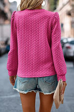 Cargar imagen en el visor de la galería, Texture Round Neck Long Sleeve Sweatshirt
