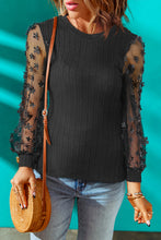 Load image into Gallery viewer, Textured Applique Long Sleeve Blouse
