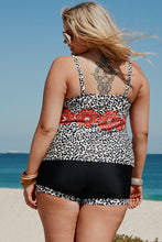 Load image into Gallery viewer, Plus Size Mixed Print Tankini Set with Pockets
