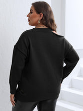 Load image into Gallery viewer, Plus Size Cutout V-Neck Sweater
