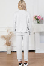 Load image into Gallery viewer, Half Zip Sweatshirt and Drawstring Sweatpants Set
