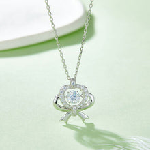 Cargar imagen en el visor de la galería, Moissanite 925 Sterling Silver Bow &amp; Heart Necklace
