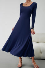 Load image into Gallery viewer, Scoop Neck Long Sleeve Lace-Up Maxi Dress
