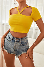 Load image into Gallery viewer, Cutout Short Sleeve Cropped Top
