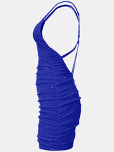 Load image into Gallery viewer, Glitter Double Spaghetti Straps Mini Dress
