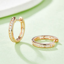 Load image into Gallery viewer, Moissanite 925 Sterling Silver Huggie Earrings
