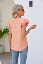 Load image into Gallery viewer, Smocked Flutter Sleeve V-Neck Top
