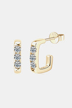 Cargar imagen en el visor de la galería, Moissanite 925 Sterling Silver Geometrical Huggie Earrings
