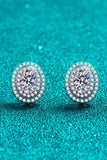 Platinum-Plated Moissanite Stud Earrings