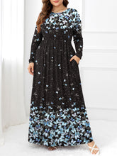 Load image into Gallery viewer, Plus Size Round Neck Maxi Dress with Pockets
