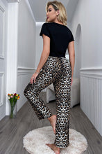 Load image into Gallery viewer, Lettuce Trim Cropped T-Shirt and Leopard Pants Lounge Set

