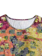 Cargar imagen en el visor de la galería, Plus Size Printed Round Neck Long Sleeve Dress
