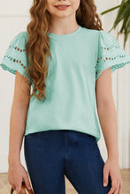 Cargar imagen en el visor de la galería, Round Neck Flutter Sleeve T-Shirt
