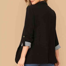 Load image into Gallery viewer, Lapel Collar Roll-Tab Sleeve Blazer
