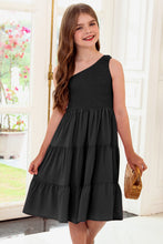 Load image into Gallery viewer, One-Shoulder Sleeveless Tiered Dress
