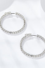 Load image into Gallery viewer, Platinum-Plated Moissanite Huggie Earrings
