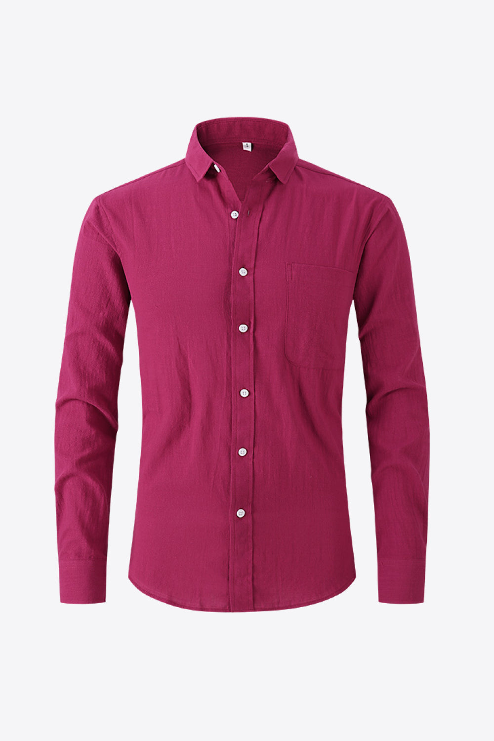 Buttoned Long-Sleeve Collared Shirt