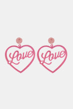 Load image into Gallery viewer, Heart Shape Acrylic Dangle Earrings
