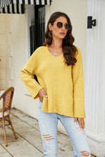 Load image into Gallery viewer, Drop Shoulder V-Neck Knit Pullover
