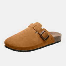 Load image into Gallery viewer, Suede Closed Toe Buckle Slide
