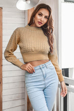 Cargar imagen en el visor de la galería, Round Neck Long Sleeve Cropped Sweater
