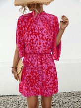 Load image into Gallery viewer, Tied Printed Mock Neck Mini Dress
