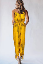 Load image into Gallery viewer, Striped Contrast Tie Ankle Spaghetti Strap Jumpsuit
