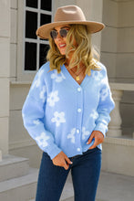 Load image into Gallery viewer, Floral Dropped Shoulder Button-Up Cardigan
