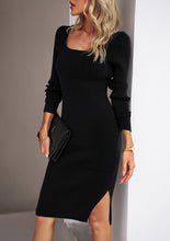 Load image into Gallery viewer, Rib-Knit Slit Sweater Dress
