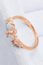 Load image into Gallery viewer, Natural Moonstone and Zircon Open Ring
