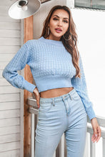 Cargar imagen en el visor de la galería, Round Neck Long Sleeve Cropped Sweater
