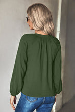 Load image into Gallery viewer, Gathered Detail Tie-Neck Blouse
