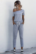 Cargar imagen en el visor de la galería, Asymmetrical Neck Tied Jumpsuit with Pockets
