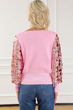 Load image into Gallery viewer, Sequin Long Sleeve V-Neck Sweater
