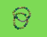 Pulseras multicolores verdes AMOR, AMBICIÓN Y DINERO