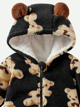 Cargar imagen en el visor de la galería, Bear Zip Up Long Sleeve Hooded Jumpsuit
