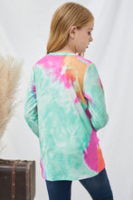 Cargar imagen en el visor de la galería, Girls Tie-Dye Twist Front Long Sleeve Top
