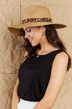 Load image into Gallery viewer, Fame Wild One Leopard Ribbon Straw Hat
